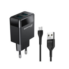   USB 220 Grand-X 5V 2,4A (CH-50U) 2USB   micro-USB