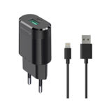 Зарядний пристрій USB 220В Grand-X 5V 2,1A (CH-17BL) із захистом від перевантаження + cable USB-Lightning