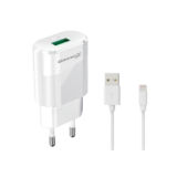 Зарядний пристрій USB 220В Grand-X 5V 2,1A (CH-17WL) із захистом від перевантаження + cable USB-Lightning