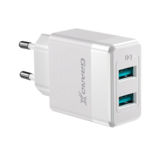 Зарядний пристрій USB 220В Grand-X CH-50W 2USB 5V 2,4A White із захистом від перевантаження