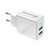 Зарядний пристрій USB 220В Grand-X CH-60W 2USB 5V 3,1A White із захистом від перевантаження