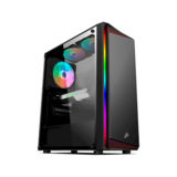 Корпус 1stPlayer RB-4-3G6-BK Black, Window, 3*120мм RGB, ATX, без БЖ