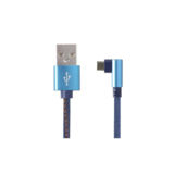 Кабель USB 2.0 Micro - 1.0 м Cablexpert CC-USB2J-AMmBML-1M-BL A-папа/Micro B-папа, кутовий, 2.1А
