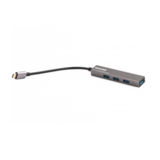 Хаб-юсб Type-C Maxxter HU3С-4P-02, USB 3.0, на 4 порти, метал, темно-сірий