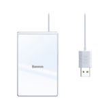 Бездротовий зарядний пристрій Baseus Card Ultra-thin Silver+White, WX01B-S2