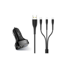   Usams NT Travel U35 3IN1 Cable 1M+C13 2.1A Dual black