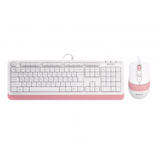 Комплект A4Tech F1010 (Pink) Fstyler клавіатура + миша, White, USB