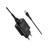 Зарядний пристрій USB 220В Hoco C72Q c Type-C QC3.0 black