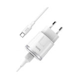 Зарядний пристрiй USB 220В Hoco C73A c Type-C (2USB 2.4A) white