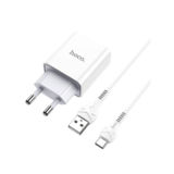 Зарядний пристрiй USB 220В Hoco C81A Asombroso single port charger set(Type-C) white