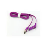 Кабель USB 2.0 Lightning - 1.0 м HQ-Tech, Lightning connector+microUSB combo, Brown, плоский