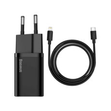   TypeC 220 Baseus TZCCSUP-B01 +  Type-C/Lightning 1, Super Si Quick Charger 1C 20W Black