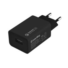   USB 220 Colorway 1USB Quick Charge 3.0 (18W)  (CW-CHS013Q-BK)