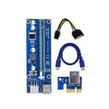 Райзер Dynamode PCI-E x1 to 16x, 60 см USB 3.0 6Pin Power ver.006C (RX-riser-006c 6 pin) ( каб. питания 6 Pin — SATA!) Б/В