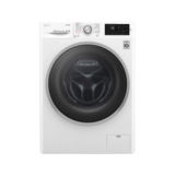 Пральна машина вузька LG F2J6HSR1W, 1200 об/хв, 7кг, великий дисплей, інверторний прямий привід, прання паром, 14 програм, ШВГ 60х85х45, білий, дверцята чорна