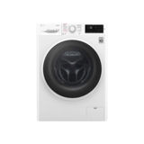 Пральна машина вузька LG F0J6NS0W, 1000 об/хв, 6 кг, дисплей, інверторний прямий привід, 14 програм, NFC, ШВГ 60х85х56, білий, дверцята чорна