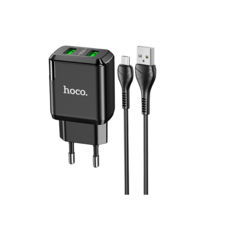   USB 220 Hoco N6 QC3.0 (2USB) set c Micro black