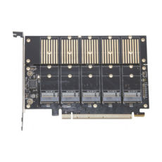  PCI-E - M.2, Frime, x16 to 5xM.2 (B Key), JMB585 (ECF-PCIEtoSSD010)