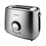 Тостер Gorenje T1000E, 1000Вт, функції: підігріву, розморожування, підставка для підігріву, нержавіюча сталь