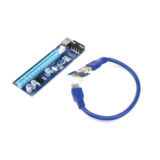Райзер RX-riser-006 4pin - Molex PCI-E x1 to 16x 60cm USB 3.0 PCE164P-N03 VER 006 синий, конденсаторы 270 16V Б.В.