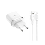 Зарядний пристрій USB 220В Hoco C12Q c Type-C Smart QC3.0 white