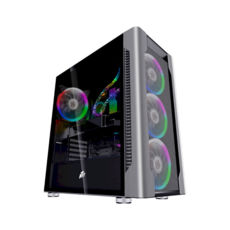  1stPlayer DX-4R1-PLUS-BK Color LED Black, Window, 4*140 Color LED, USB 3.0, ATX,  