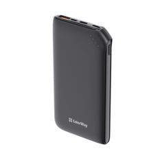   (Power Bank) ColorWay 10000 mAh Soft touch USB QC3.0+USB-C Power 18W Black (CW-PB100LPE3BK-PD)