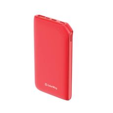   (Power Bank) ColorWay 10000 mAh Soft touch USB QC3.0+USB-C Power 18W Red (CW-PB100LPE3RD-PD)
