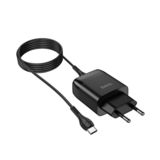 Зарядний пристрій USB 220В Hoco C72Q c micro USB QC3.0 black