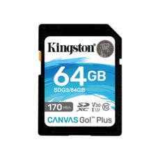  ' 64 GB SDXC Kingston Canvas Go! Plus UHS-I/U3 Class 10 R170/W70MB/s (SDG3/64GB)