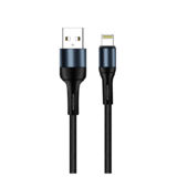 Кабель USB 2.0 Lightning - 1.0 м Colorway Apple Lightning (nylon) 2.4А, чорний (CW-CBUL045-BK)