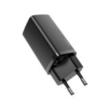 Зарядний пристрій TypeC 220В Baseus CCGAN2L-E01, GaN Lite Quick Charger C+C 65W EU Black