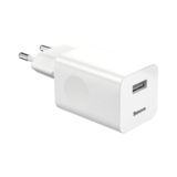 Зарядний пристрій USB 220В Baseus CCALL-BX02, Home Charger, QC3.0 12V/2A White
