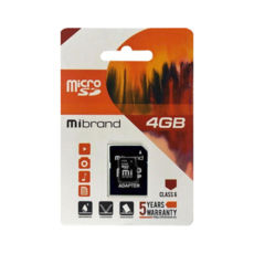  ' 4 Gb microSDHC Mibrand Class6 (MICDC6/4GB-A)