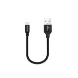 Кабель USB 2.0 Micro - 0.25 м ColorWay AM-microB, 2.4 А, черный (CW-CBUM048-BK)