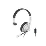 Навушники A4Tech HU-11 (Black + White)USB, з мікрофоном та регулятором гучності, колір чорний+білий