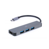 Хаб-юсб Type-C Cablexpert A-CM-COMBO2-01, USB-C 2-в-1, 3x USB 3.2 Gen.1 (5 Гбіт/с)/HDMI 4K при 30 Гц
