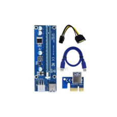  RX-riser-006c 6Pin PCI-E x1 to 16x 60cm Cable  SATA=>6Pin, USB 3.0 AM-AM 0,6  () ,  FP5K
