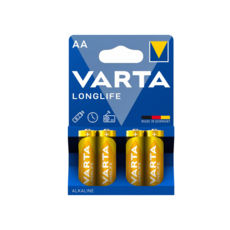 Батарейка LR6 лужна Varta LONGLIFE, тип АА (блістер на 4 шт. 4106)