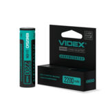 Акумулятор 18650 Li-Ion VIDEX 18650-P (ЗАЩИТА), 2200mAh, color box