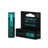 Акумулятор 18650 Li-Ion VIDEX 18650-P (ЗАЩИТА), 2800mAh, color box