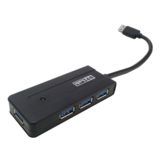 Хаб-юсб 3.0 STLab U-930, 4 порта пластик с блоком живлення 2А/5В чорний