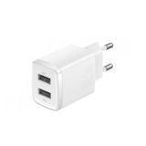 Зарядний пристрій USB 220В Baseus CCXJ010202 Compact Charger 2U 10.5W, 2xUSB, EU White