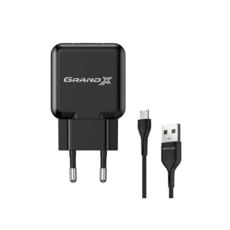   USB 220 Grand-X 5V 2,1A (CH-03UMB) ,    +cable Micro USB