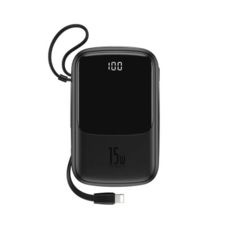   (Power Bank) Baseus 10000mAh 15W PPQD-B01 (  Lightning) Cable Q Pow Display Black