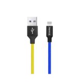 Кабель USB 2.0 Lightning - 1.0 м Colorway (national) 2.4 А, колір жовто/блакитний (CW-CBUL052-BLY)