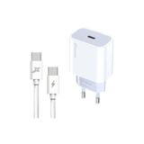 Зарядний пристрій TypeC 220В Grand-X (CH-770C) TypeC, 20W PD3.0 + кабель TypeC, QC4.0,FCP,AFC