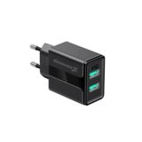 Зарядний пристрій USB 220В Grand-X 5V 2,1A (CH-15B) Black с защитой от перегрузки