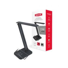 Лампа настільна MAXUS DL 13W 4100K WH Wireless charger (працює від повербакна 10000 і вище), чорна