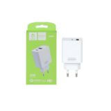 Зарядний пристрій TypeC 220В Denmen DC08 QC3.0 (Type-C + USB) 5V-3A; 9V-2,2A ; 12V - 1,67A